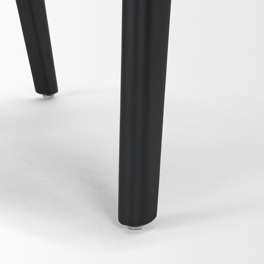 Reid Framed Black Cane Black Fabric Dining Armchair