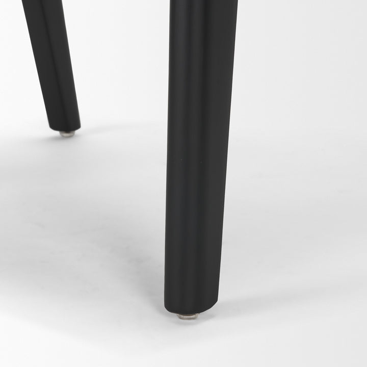 Reid Framed Black Cane Black Fabric Dining Armchair