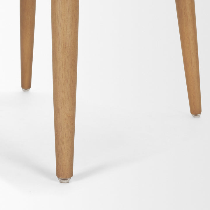 Abbie Curved Back Oatmeal Fabric Dining Side Chair
