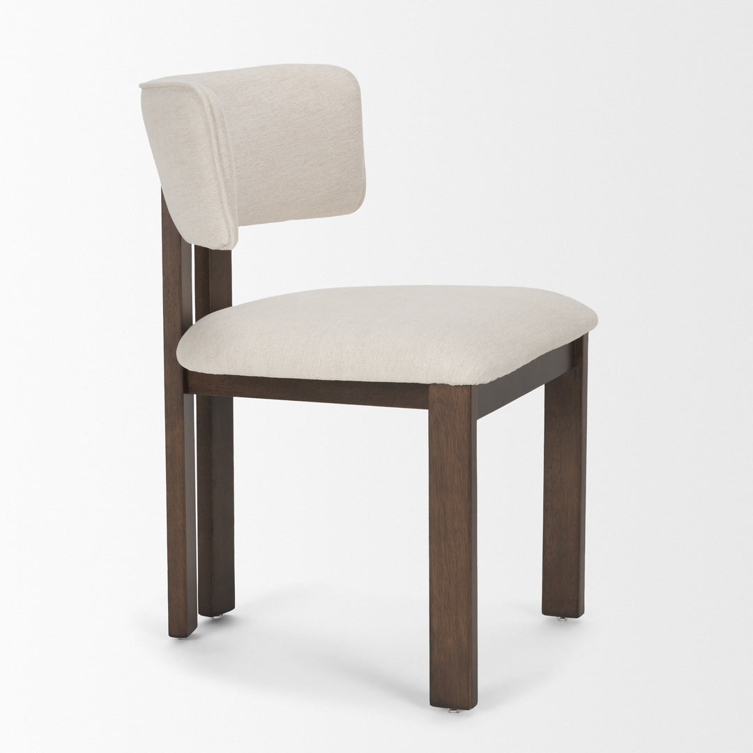 Soho Curved Open Back Cream Chenille Tripod Frame Dining Chair