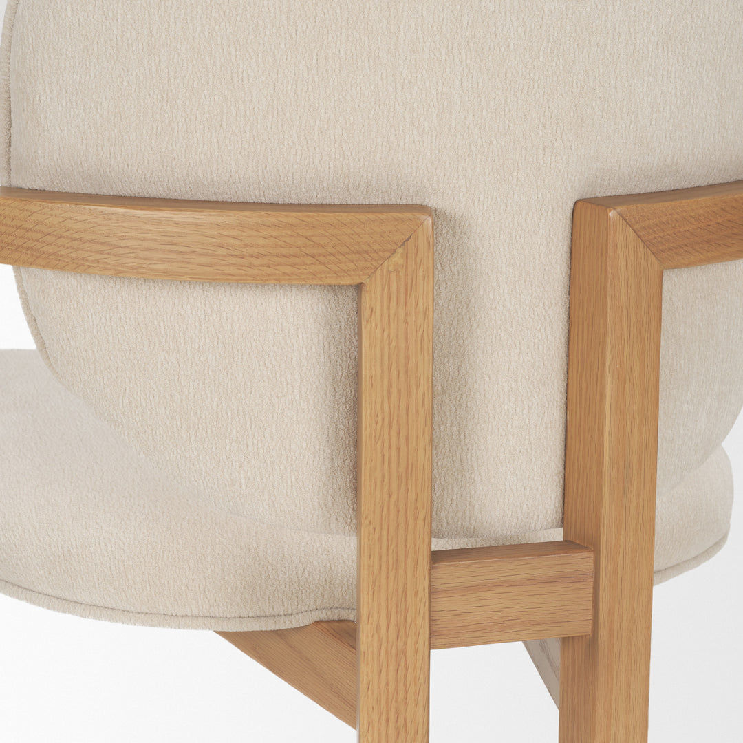 Carlisle Curved Back Cream Chenille Tripod Frame Dining Armchair