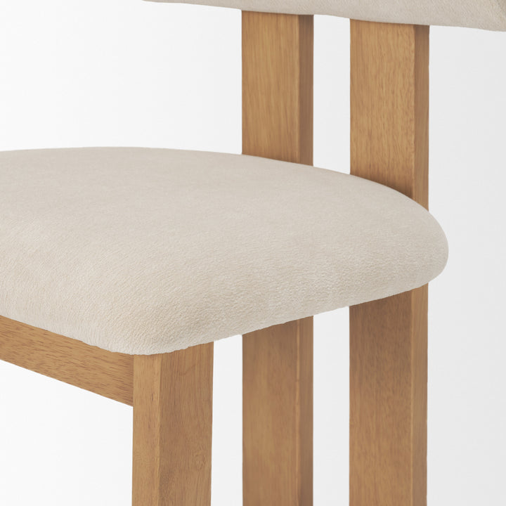 Tribeca Curve Open Back Cream Chenille Tripod Frame Dining Chair