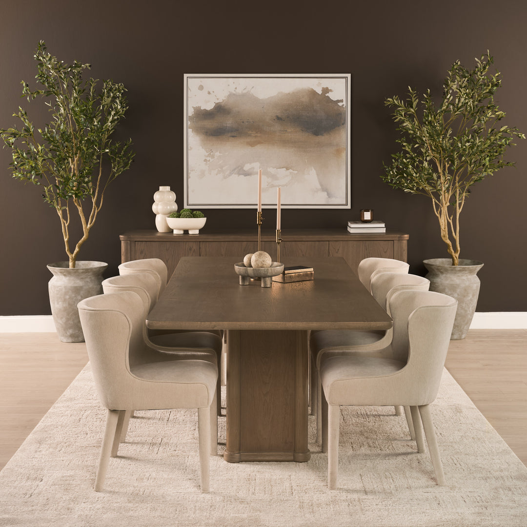 Nolan Slope Cream Chenille Dining Chair