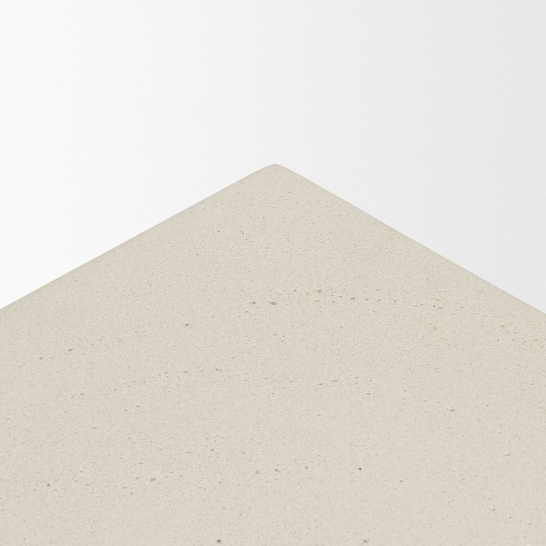 Bunda Square Sculptural Stone Finish Accent Table