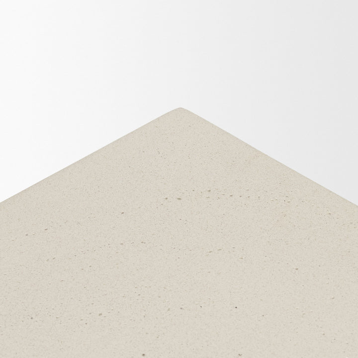 Bunda Square Sculptural Stone Finish Accent Table
