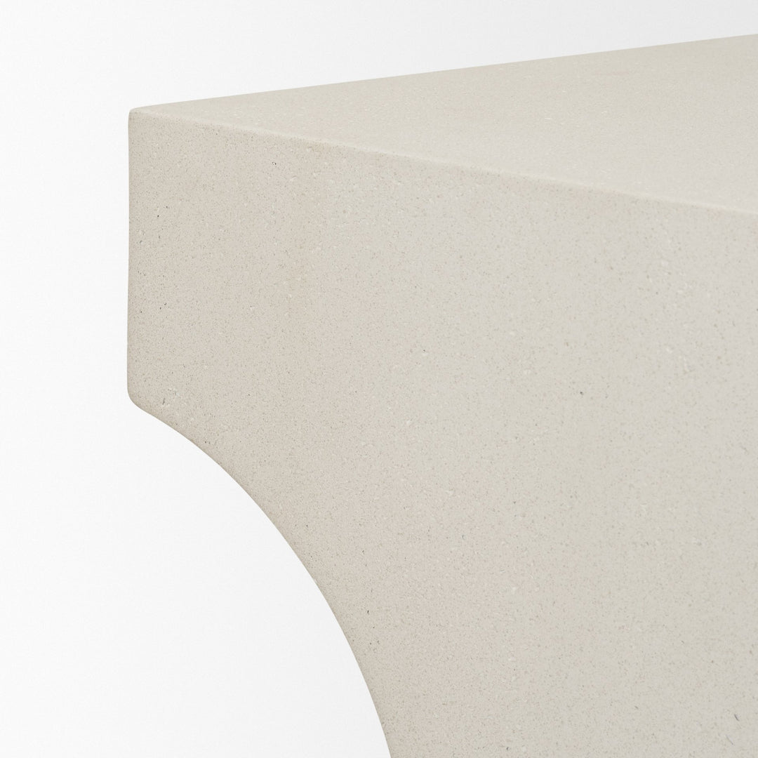 Bunda Square Sculptural Stone Finish Accent Table