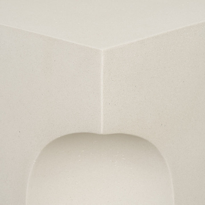 Bunda Square Sculptural Stone Finish Accent Table