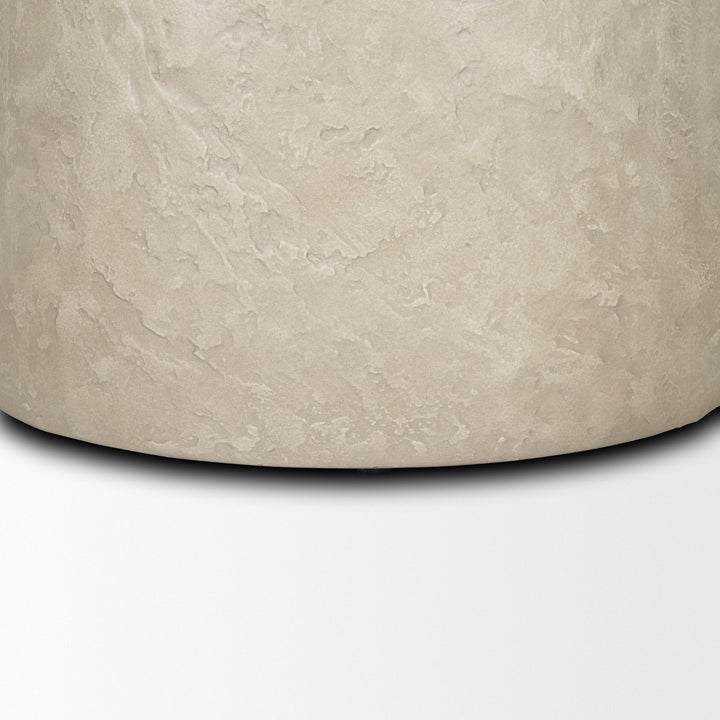 Mesa Round Stone Finish Pillar Accent Table