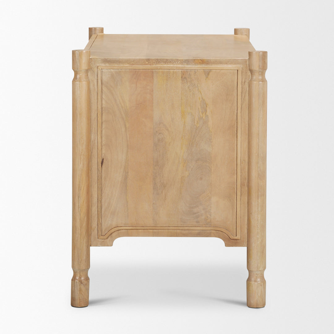 Phil Light Brown Wood 2 Drawer Accent Cabinet