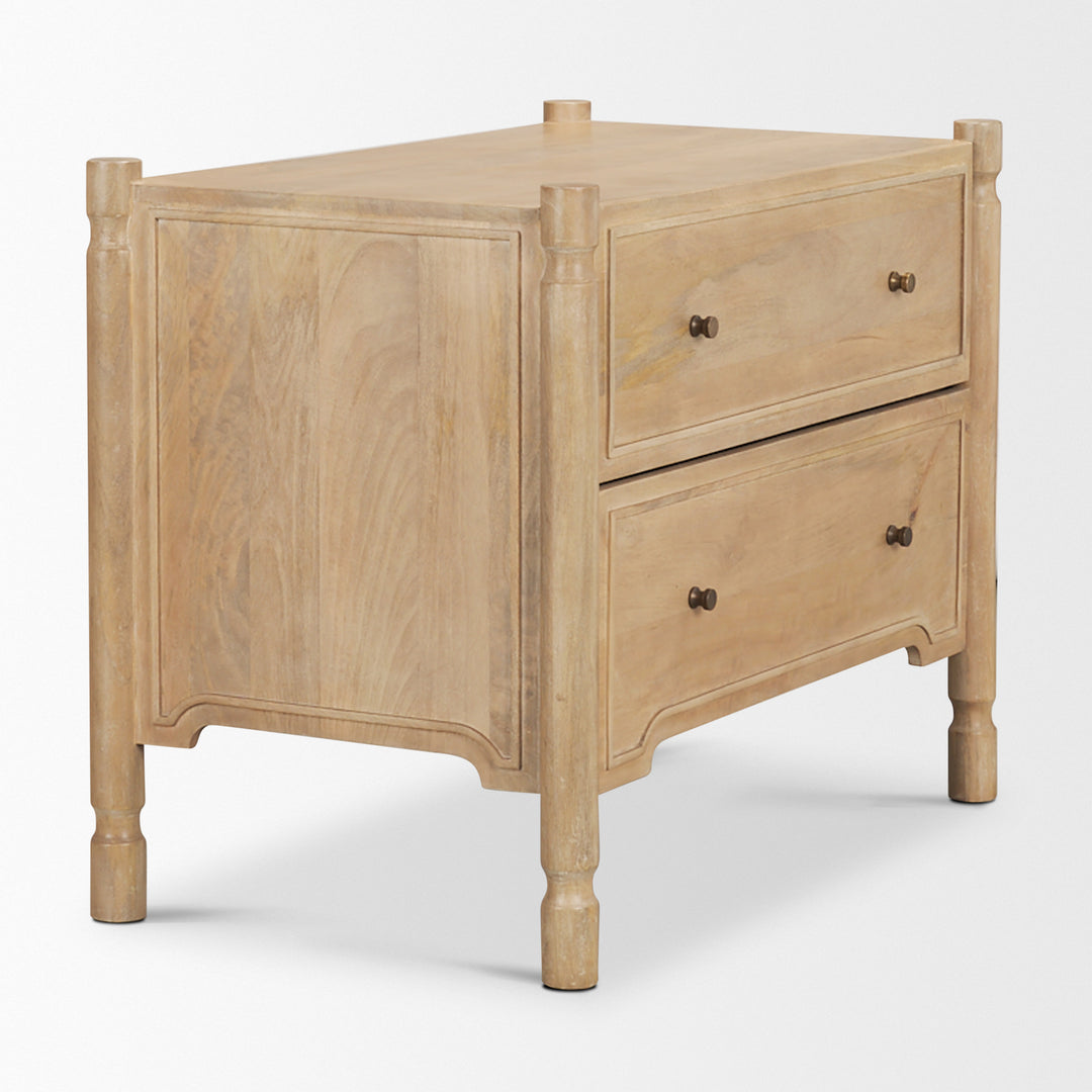 Phil Light Brown Wood 2 Drawer Accent Cabinet