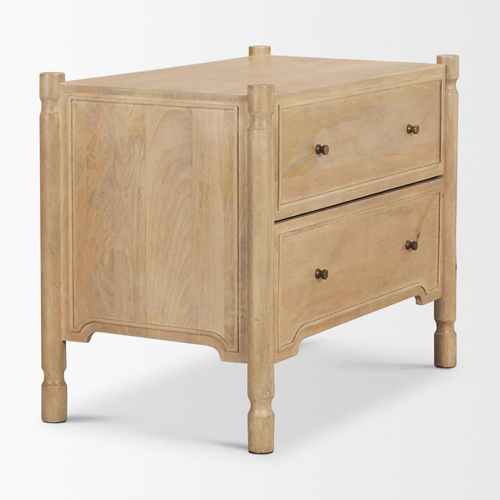 Phil Light Brown Wood 2 Drawer Accent Cabinet