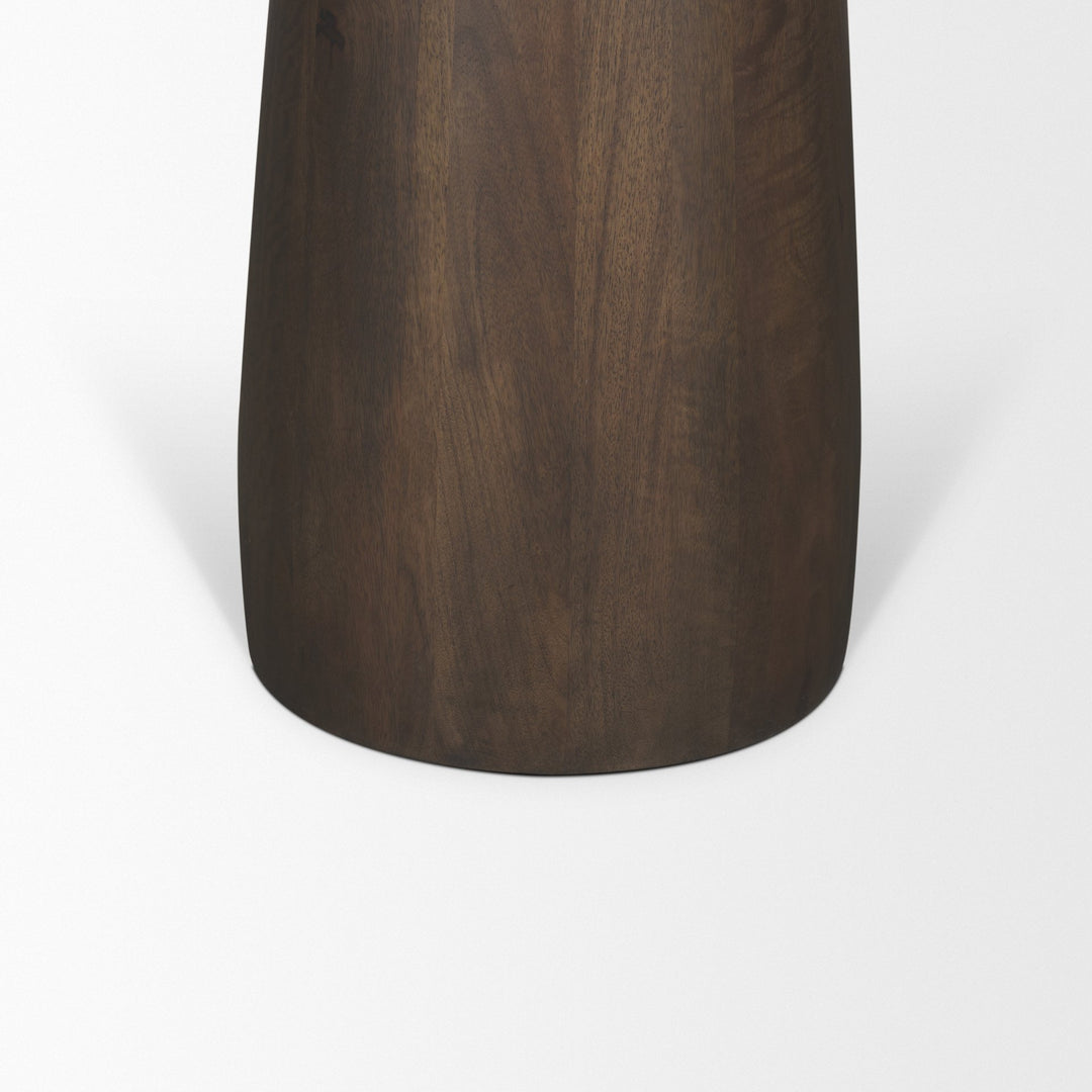 Allyson 32" Round Dark Brown wood w/ Cappuccino Marble Top Bistro Table
