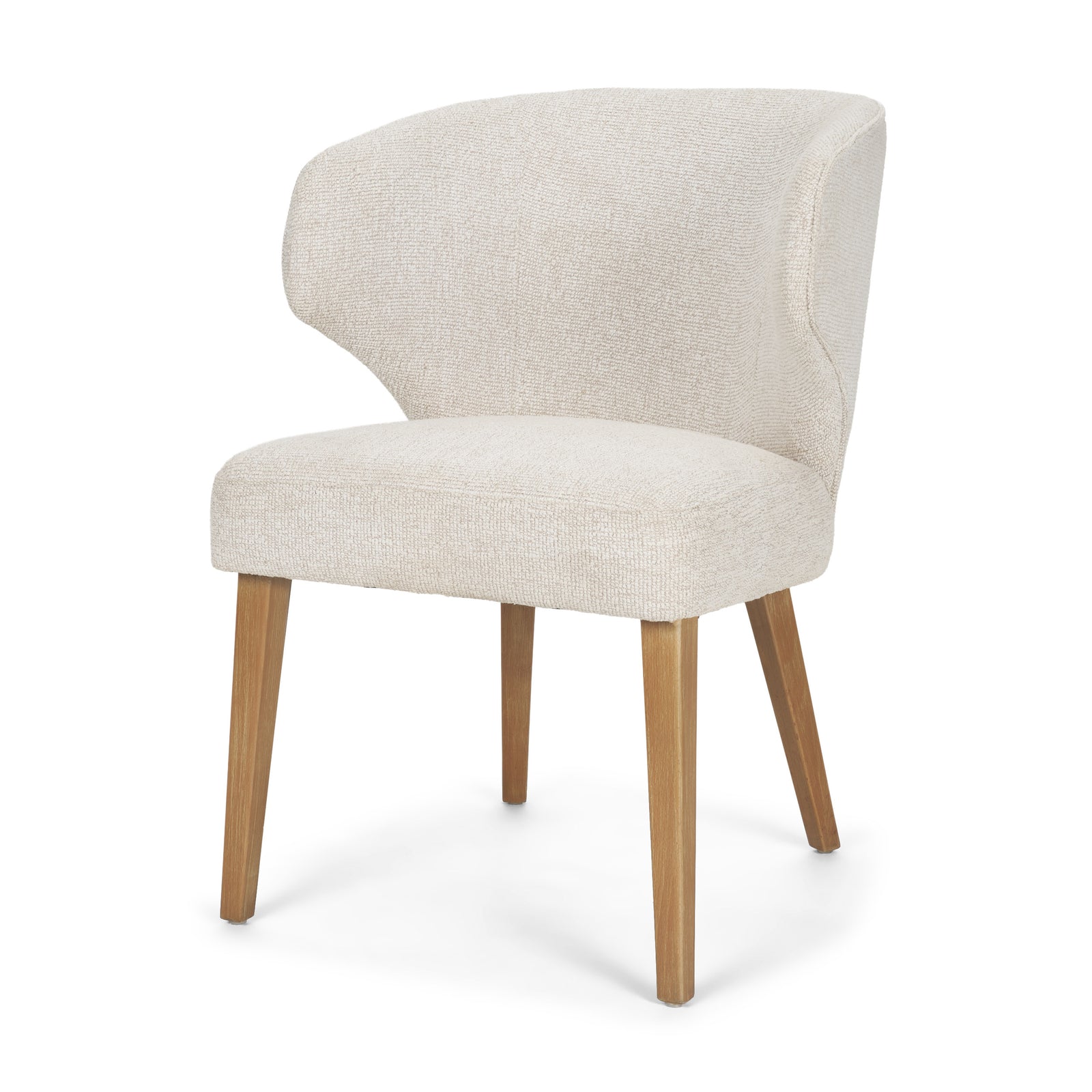 Niles 22.5L x 24.5W x 32H Cream Fabric Seat W/ Med Brown Wooden Legs Wingback Dining Chair (G520-4A)