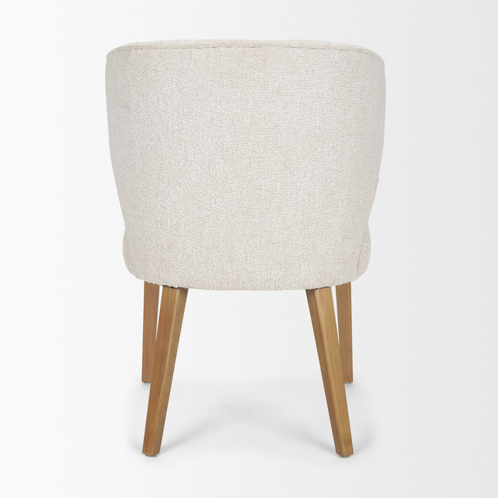 Niles 22.5L x 24.5W x 32H Cream Fabric Seat W/ Med Brown Wooden Legs Wingback Dining Chair (G520-4A)