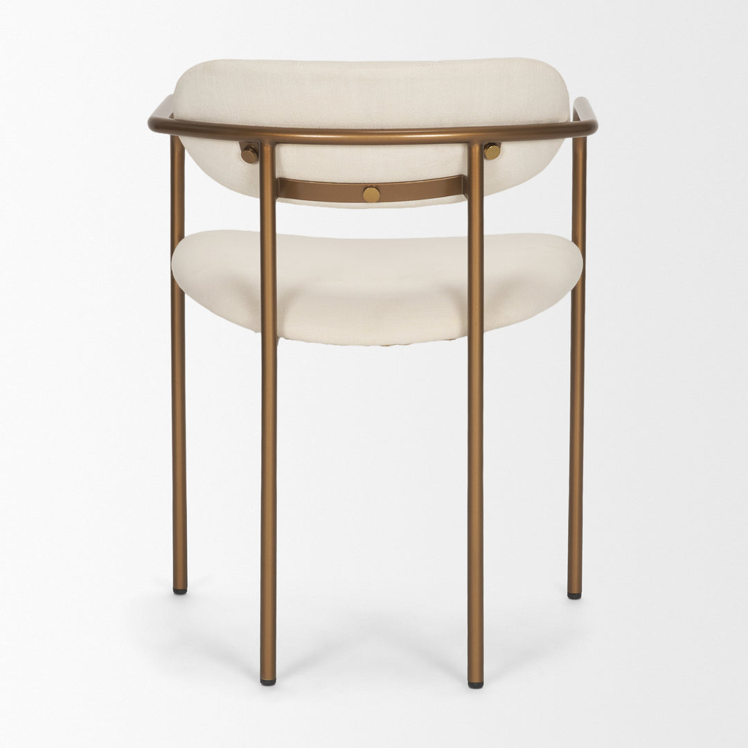 Parker I Cream Fabric Seat Gold Metal Frame Dining Chair