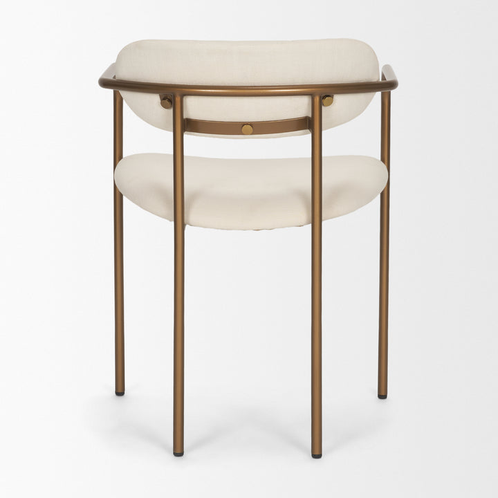 Parker I Cream Fabric Seat Gold Metal Frame Dining Chair
