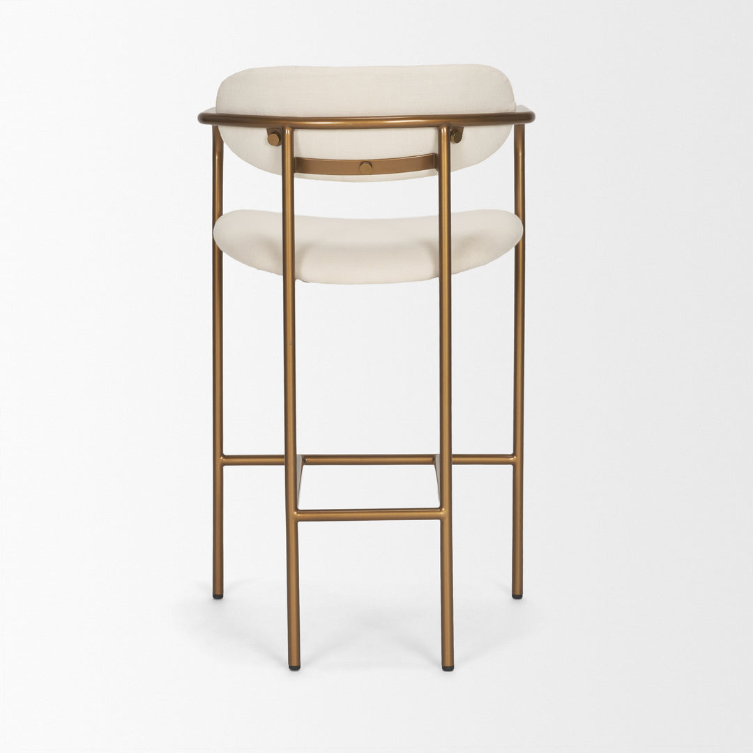 Parker Cream Fabric Seat Gold Metal Counter Stool
