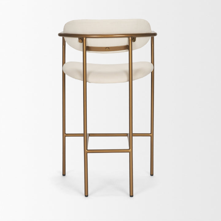 Parker Cream Fabric Seat Gold Metal Counter Stool