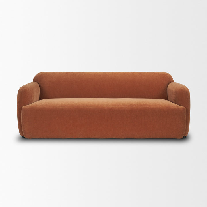 Saga Stonewashed Rust Chenille Fabric 3 Seater Sofa