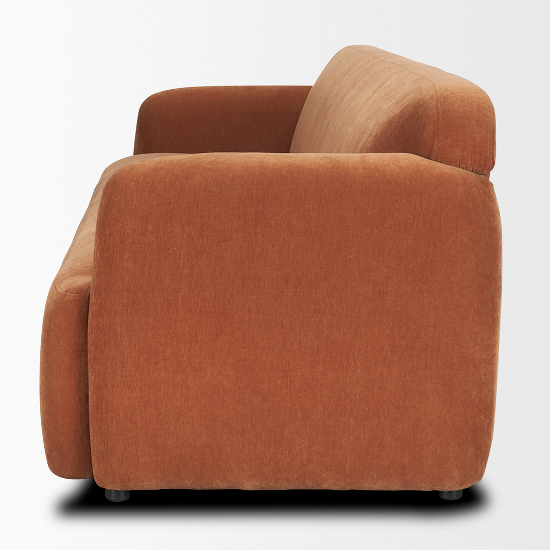 Saga Stonewashed Rust Chenille Fabric 3 Seater Sofa