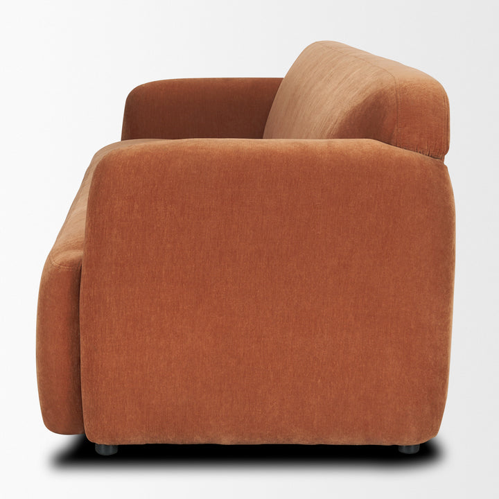 Saga Stonewashed Rust Chenille Fabric 3 Seater Sofa