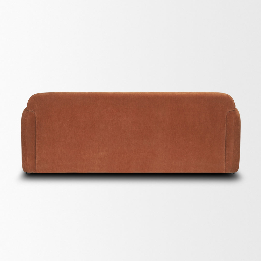 Saga Stonewashed Rust Chenille Fabric 3 Seater Sofa