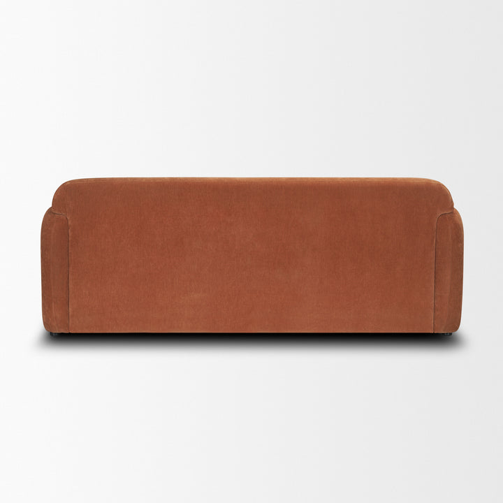 Saga Stonewashed Rust Chenille Fabric 3 Seater Sofa