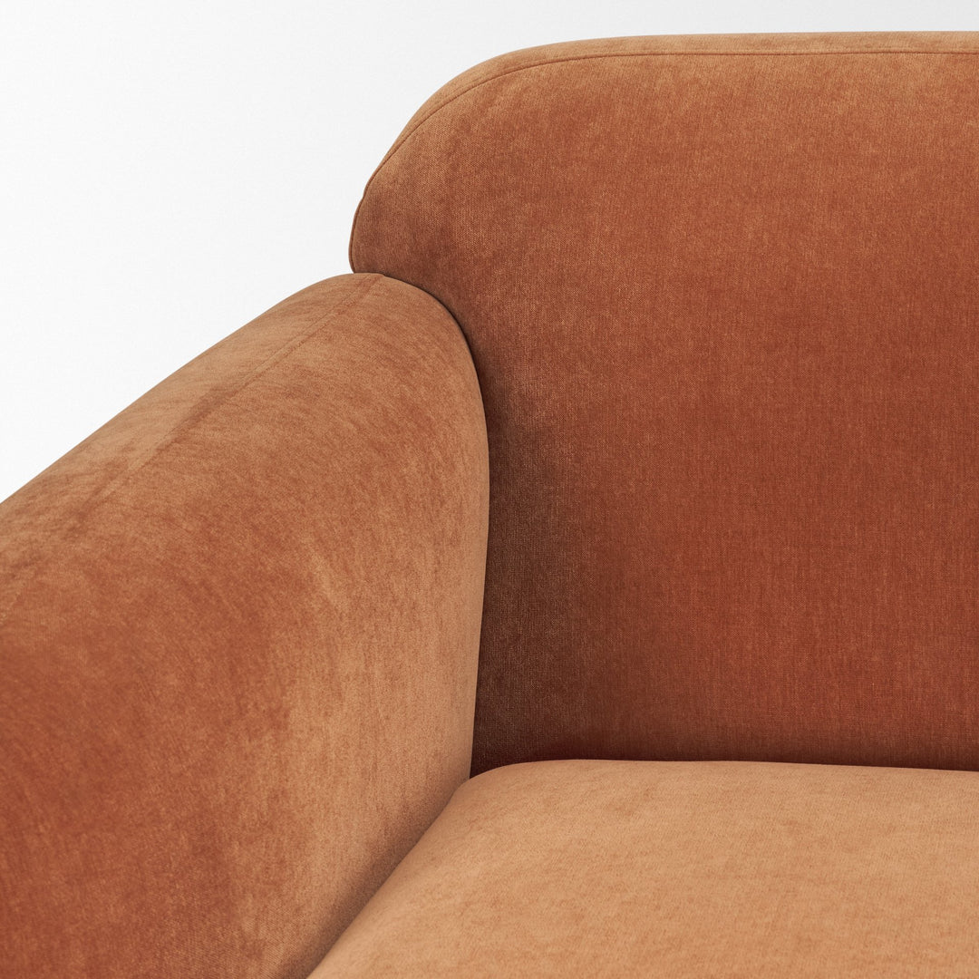 Saga Stonewashed Rust Chenille Fabric 3 Seater Sofa