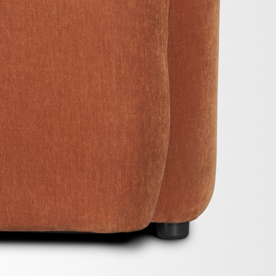 Saga Stonewashed Rust Chenille Fabric 3 Seater Sofa