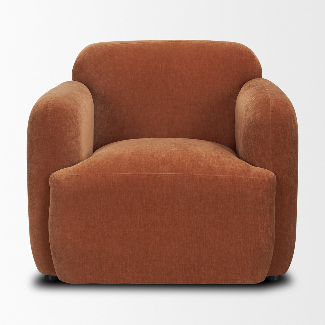 Saga Stonewashed Rust Chenille Fabric Upholstered Chair