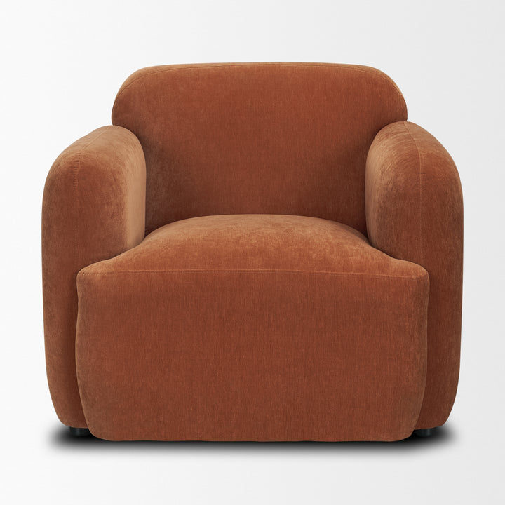 Saga Stonewashed Rust Chenille Fabric Upholstered Chair