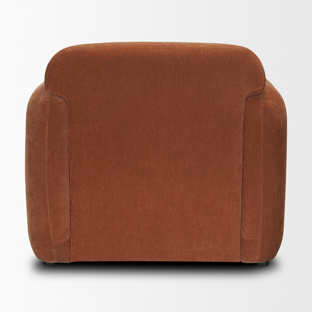 Saga Stonewashed Rust Chenille Fabric Upholstered Chair
