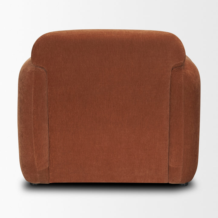 Saga Stonewashed Rust Chenille Fabric Upholstered Chair