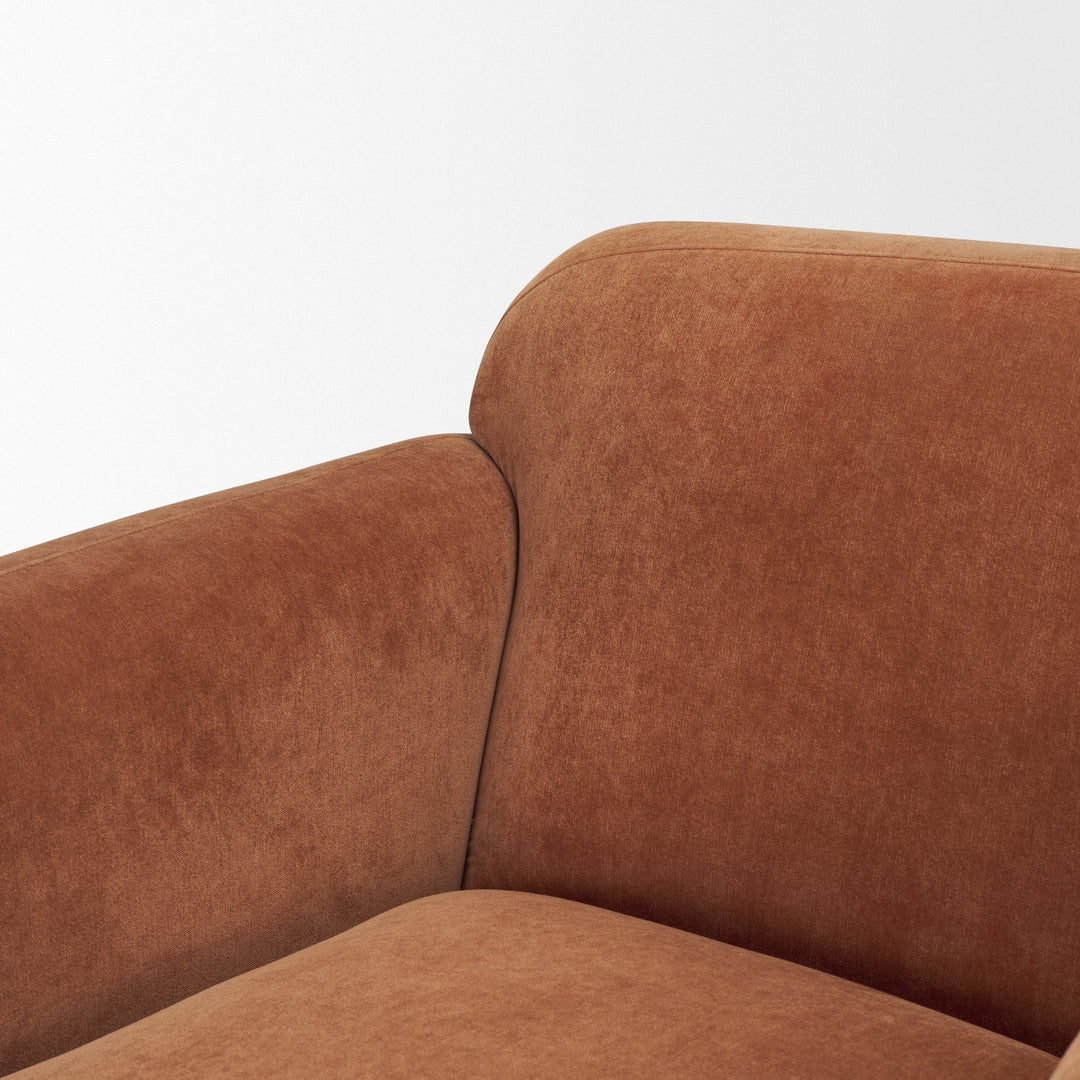 Saga Stonewashed Rust Chenille Fabric Upholstered Chair