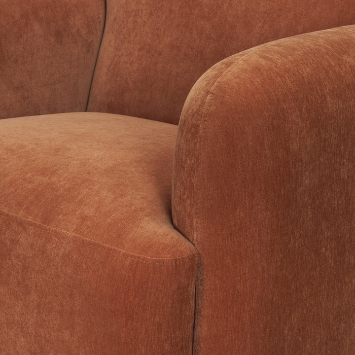 Saga Stonewashed Rust Chenille Fabric Upholstered Chair