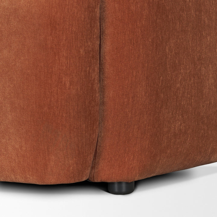 Saga Stonewashed Rust Chenille Fabric Upholstered Chair