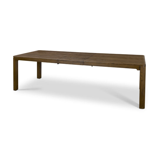 Kendrix 84" Dark Brown Oak Wood Extendable Rectangular Dining Table