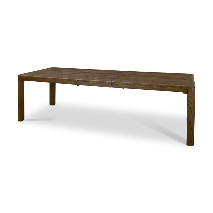 Kendrix 84" Dark Brown Oak Wood Extendable Rectangular Dining Table
