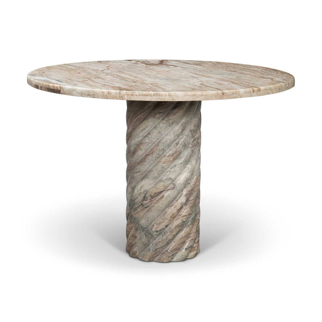 Ravello 42" Pink Marble Swirl Pedestal Base Round Dining Table