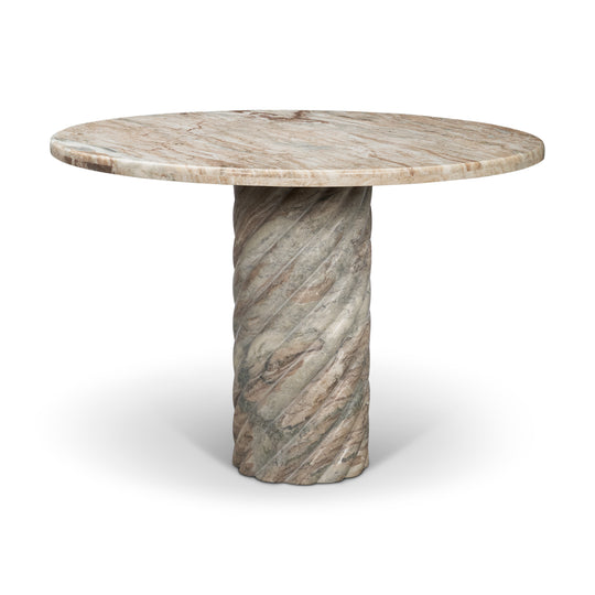 Ravello 42" Pink Marble Swirl Pedestal Base Round Dining Table