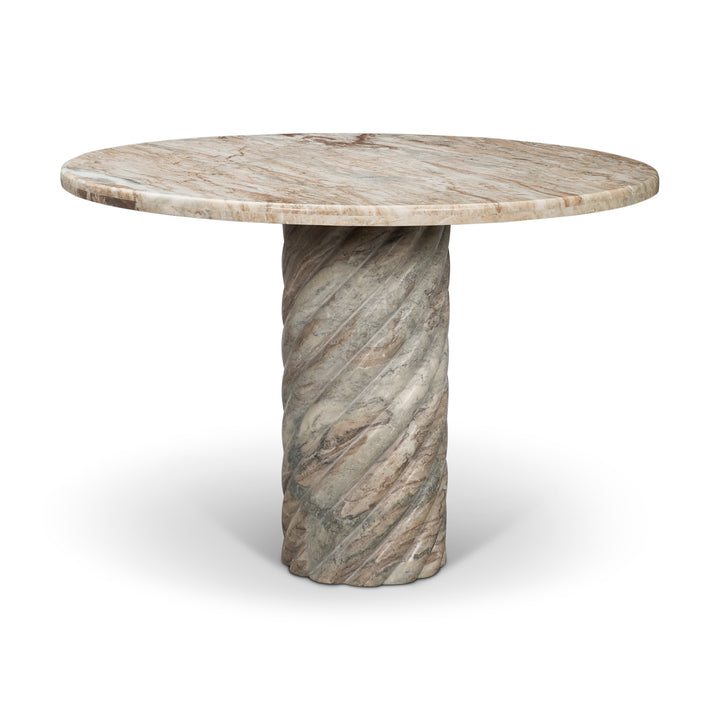 Ravello 42" Pink Marble Swirl Pedestal Base Round Dining Table