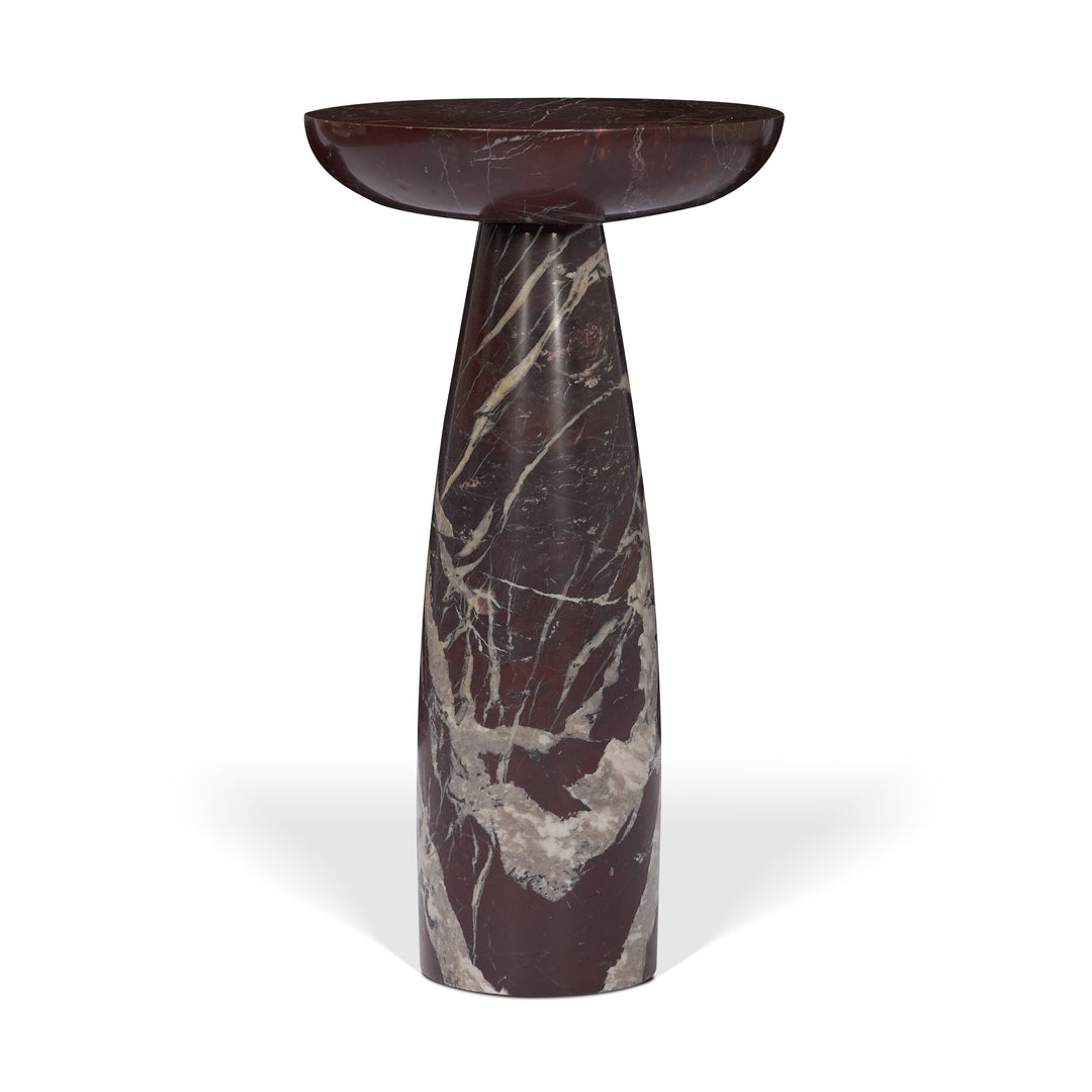 Bellancia Rosso Red Levanto Marble Pedastal Side Table
