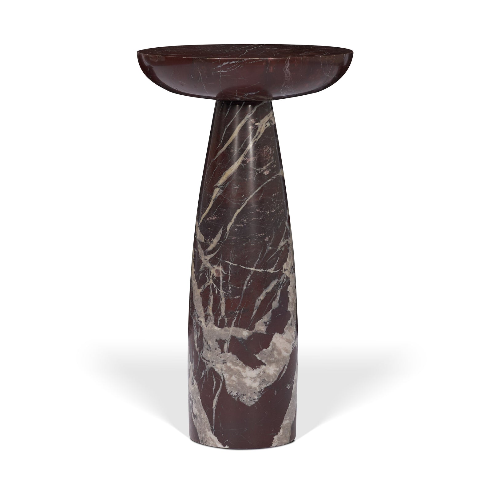 Bellancia Rosso Red Levanto Marble Pedastal Side Table