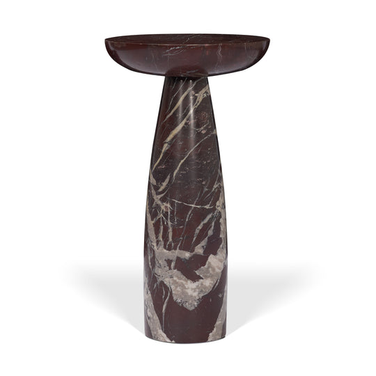 Bellancia Rosso Red Levanto Marble Pedastal Side Table