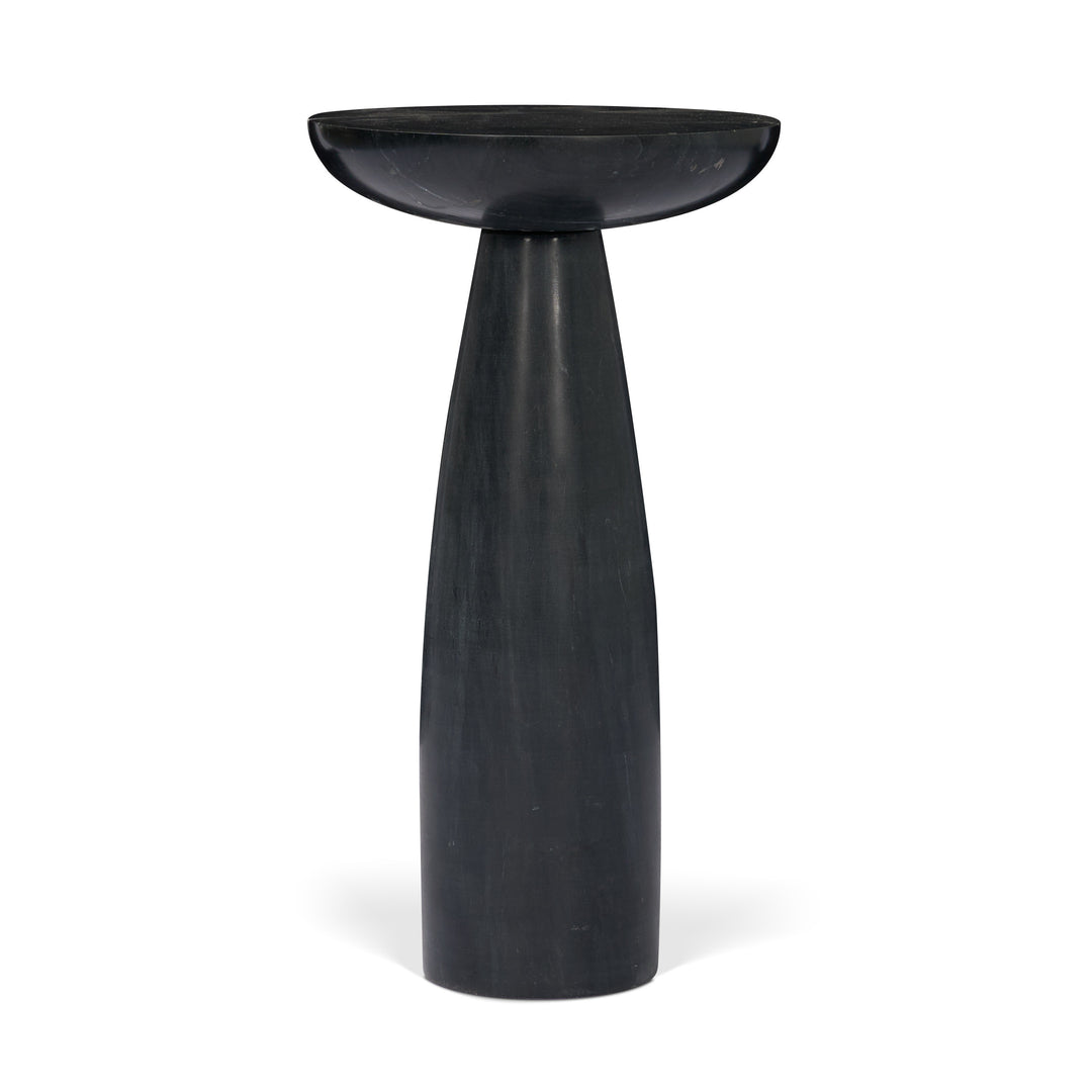 Bellancia Nero Black Marquina Marble Pedestal Side Table