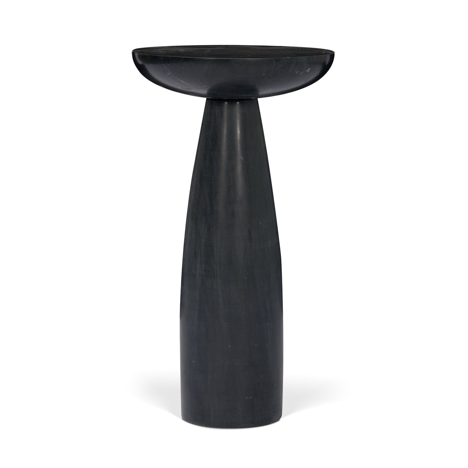 Bellancia Nero Black Marquina Marble Pedestal Side Table