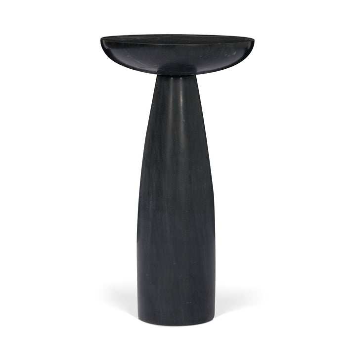 Bellancia Nero Black Marquina Marble Pedestal Side Table