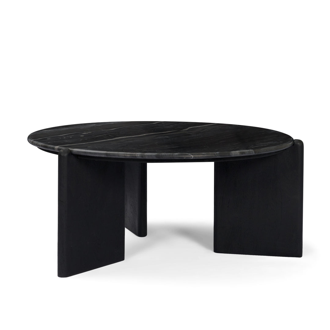 Rumer Black Wood w/ Black Marble Coffee Table