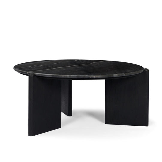 Rumer Black Wood w/ Black Marble Coffee Table