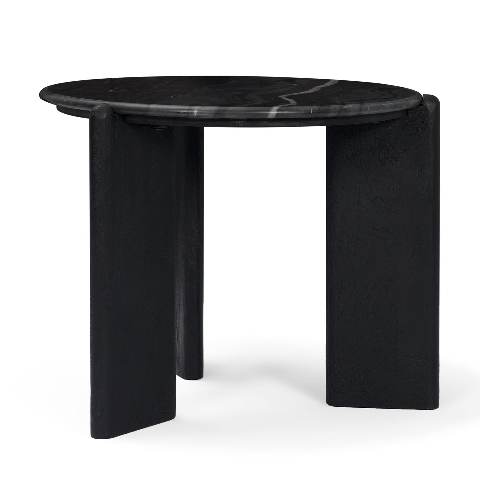 Rumer Black Wood w/ Black Marble Side Table